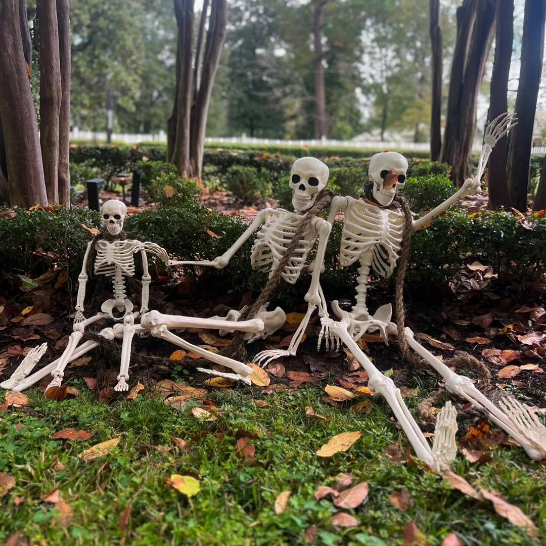 Skeleton Flower Bed Display