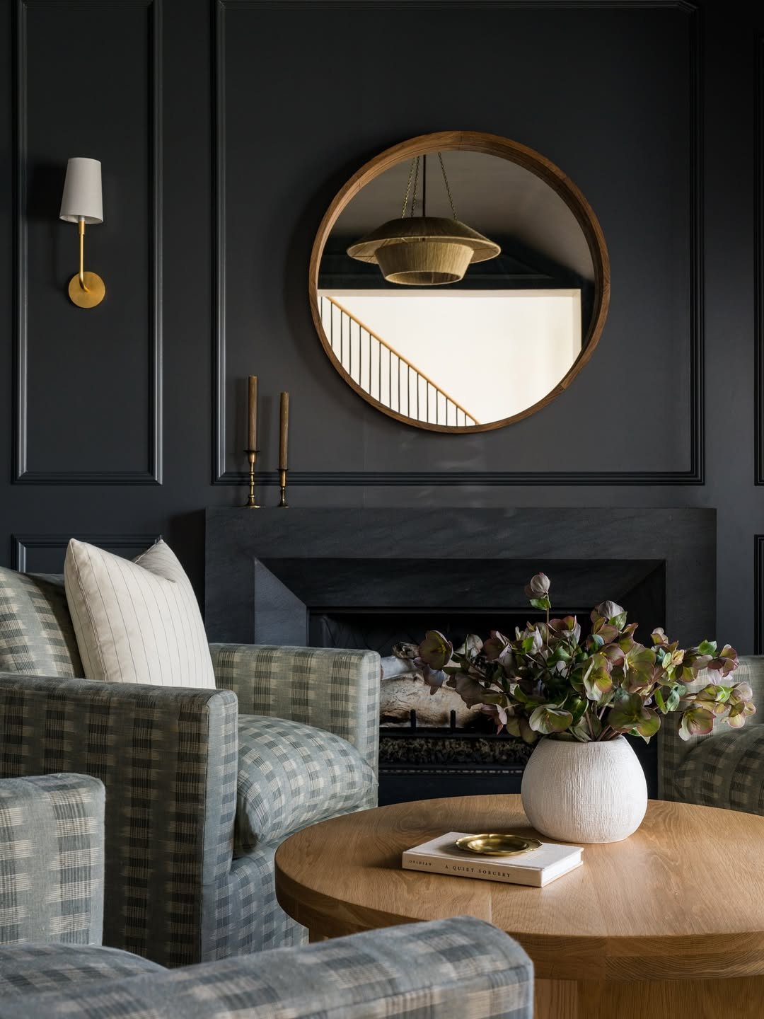 Slate Plaid Fireside Corner