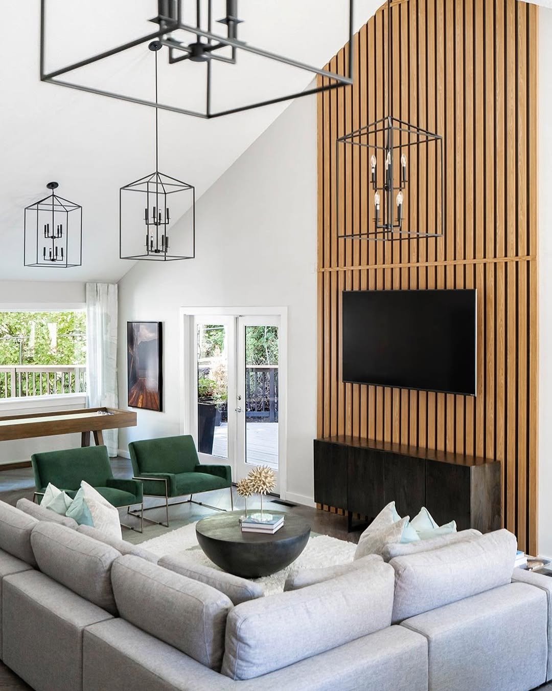 Slatted TV Wall