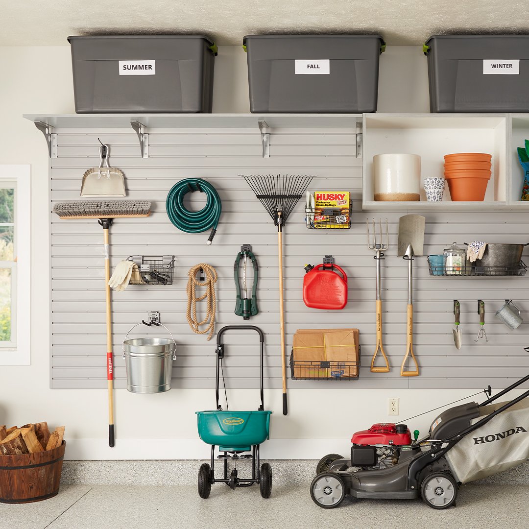 Slatwall seasonal storage