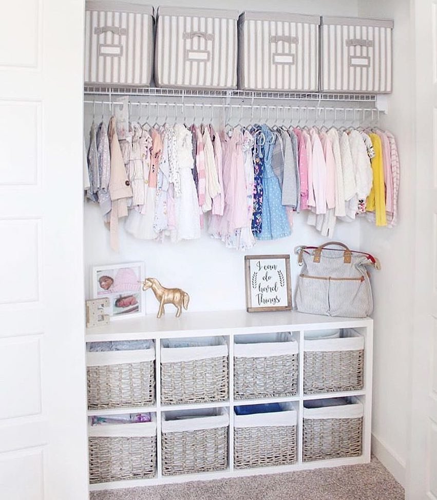 Soft Gray Closet for a Nursery