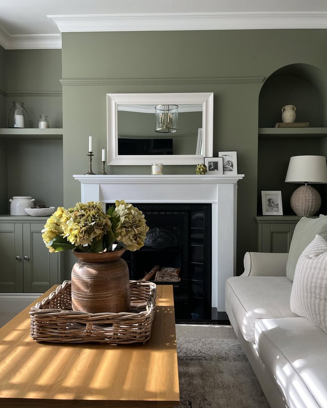 Soft Olive Fireplace