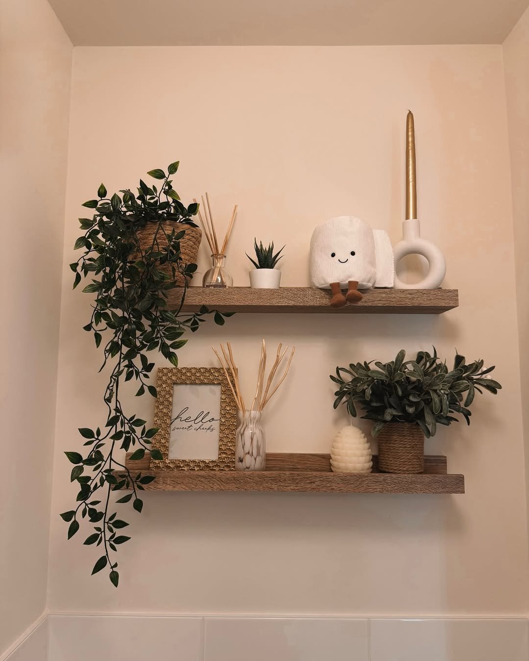 Soft Playful Styling for Shelves 13