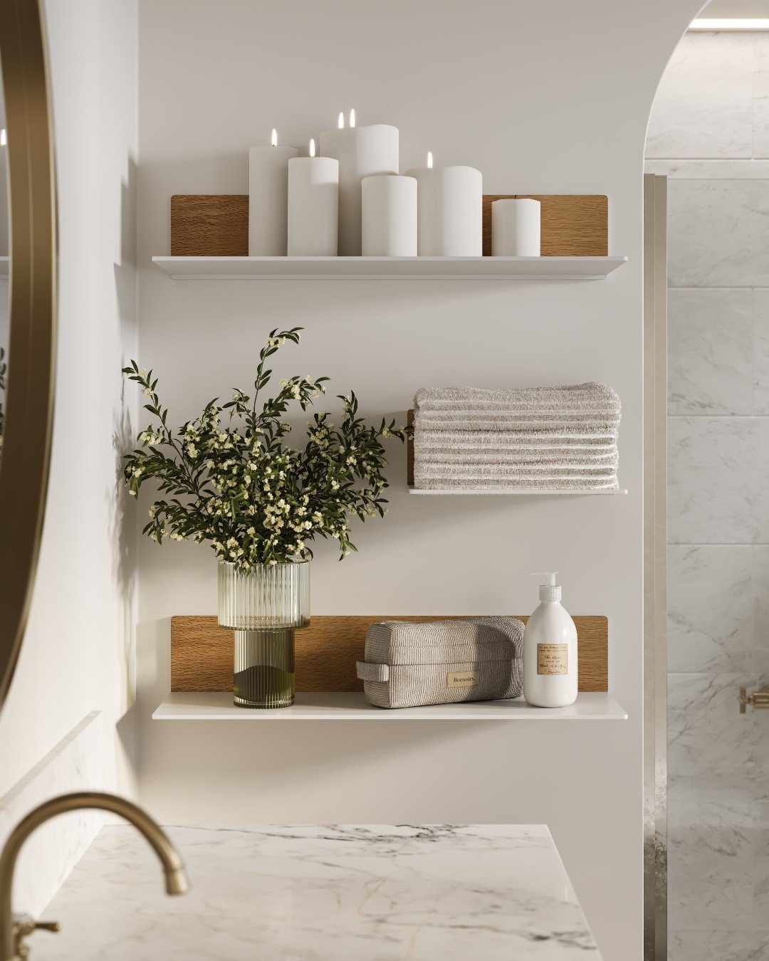 Soft Styling for a Spa Shelf