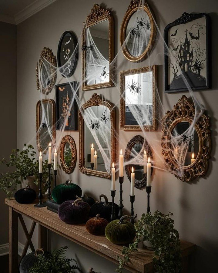 Spiderwebs With Gold Frames