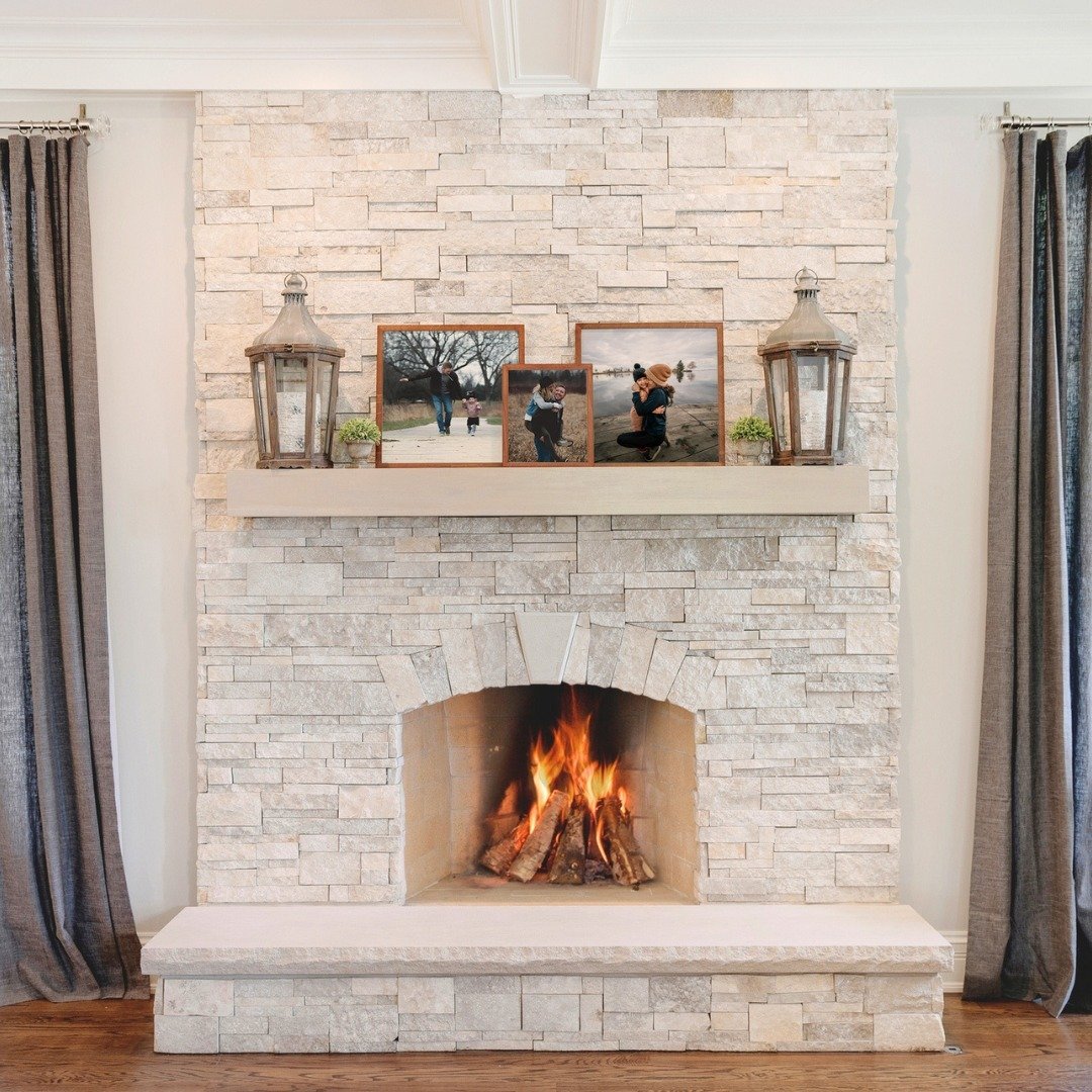 Stacked Stone Fireplace Styling