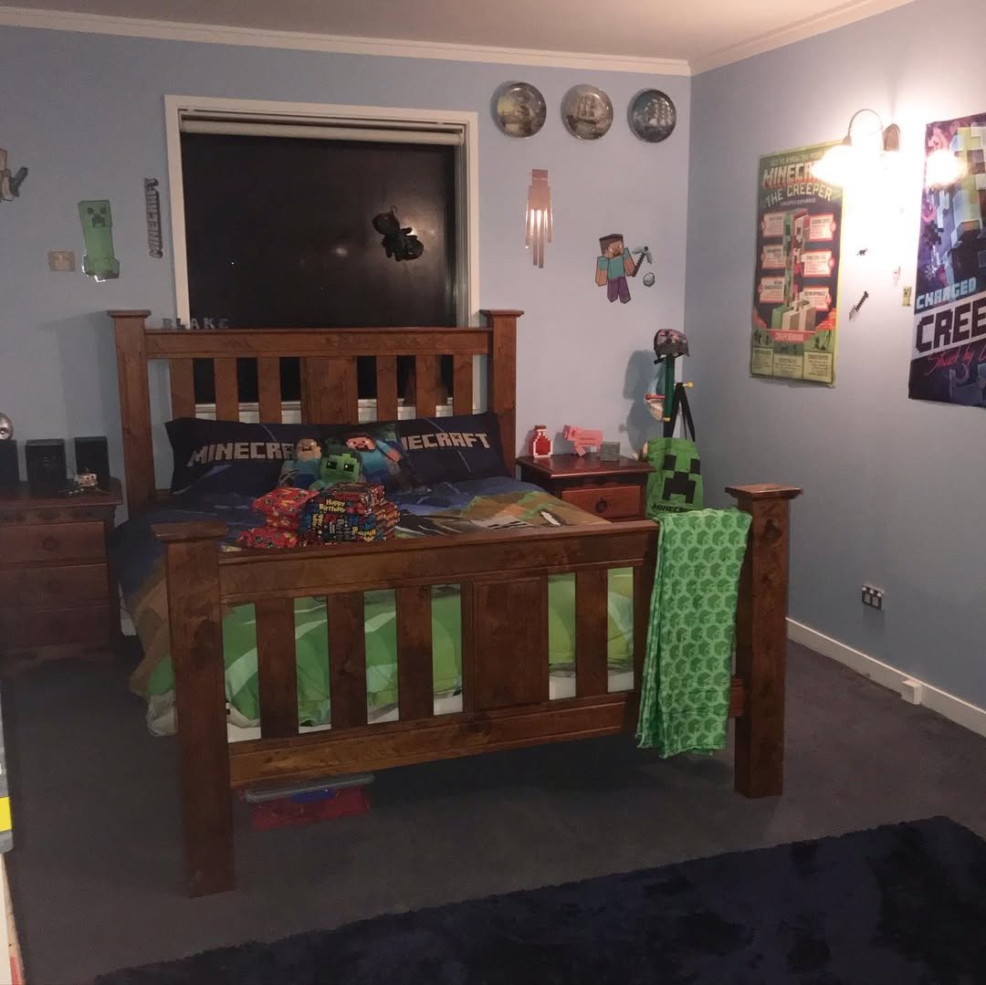 Stained Pine Bed Frame