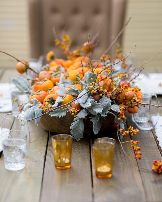 Striped Pumpkin Table