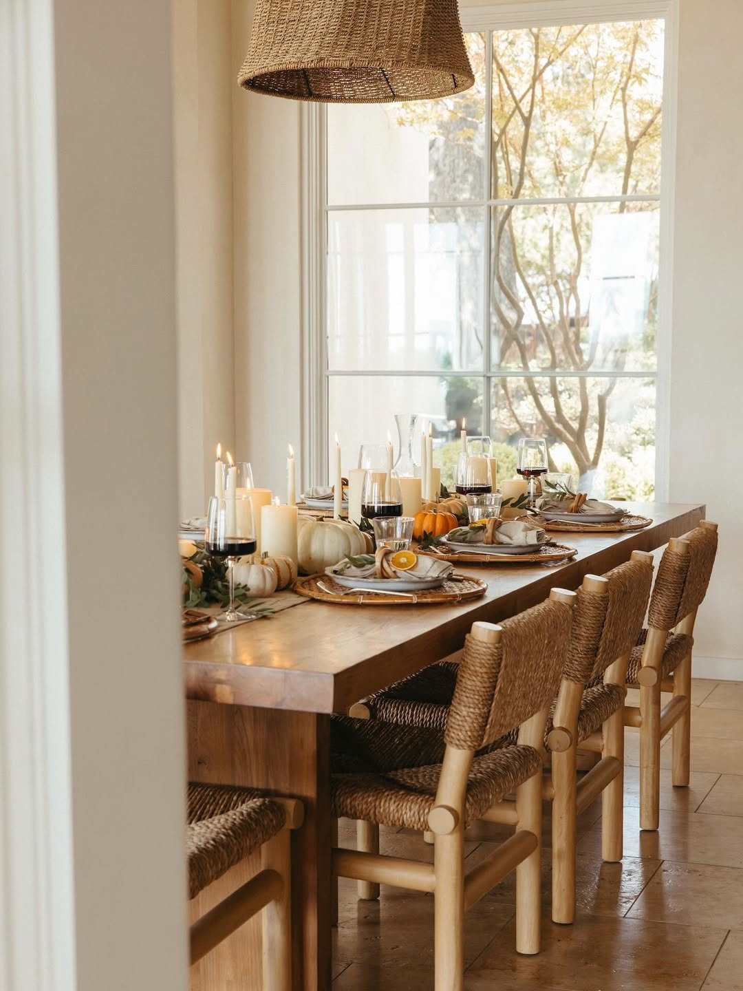 Sunlit Autumn Dining Arrangement