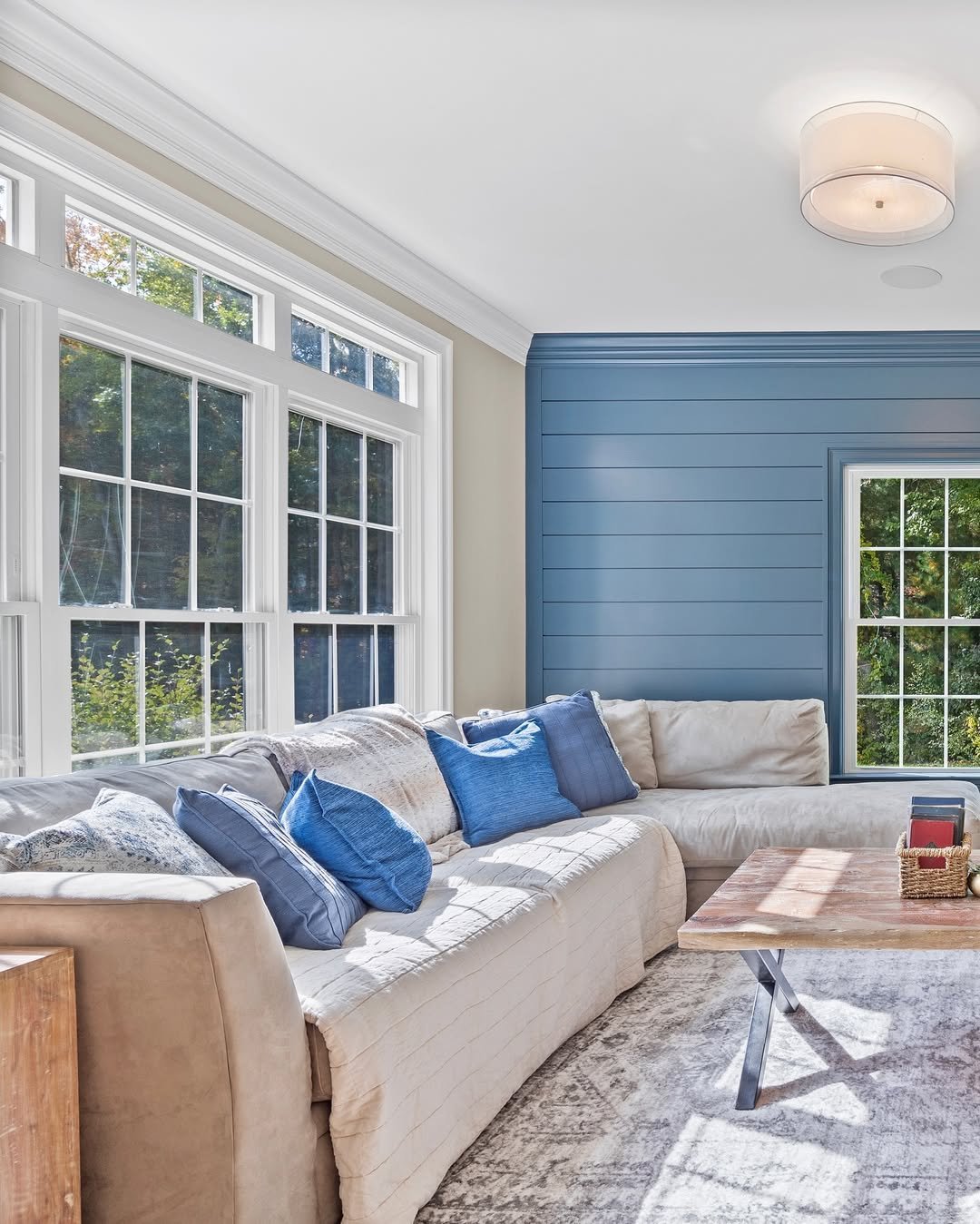 Sunroom with Blue Accents