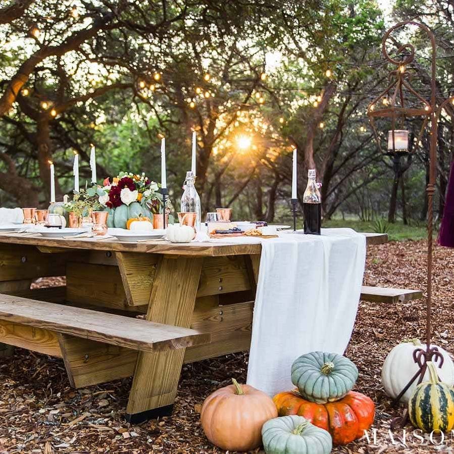Sunset Table Among the Trees