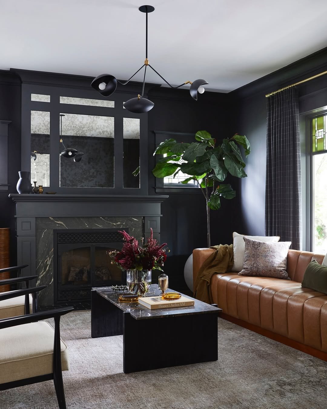 Symmetrical Black Mantel