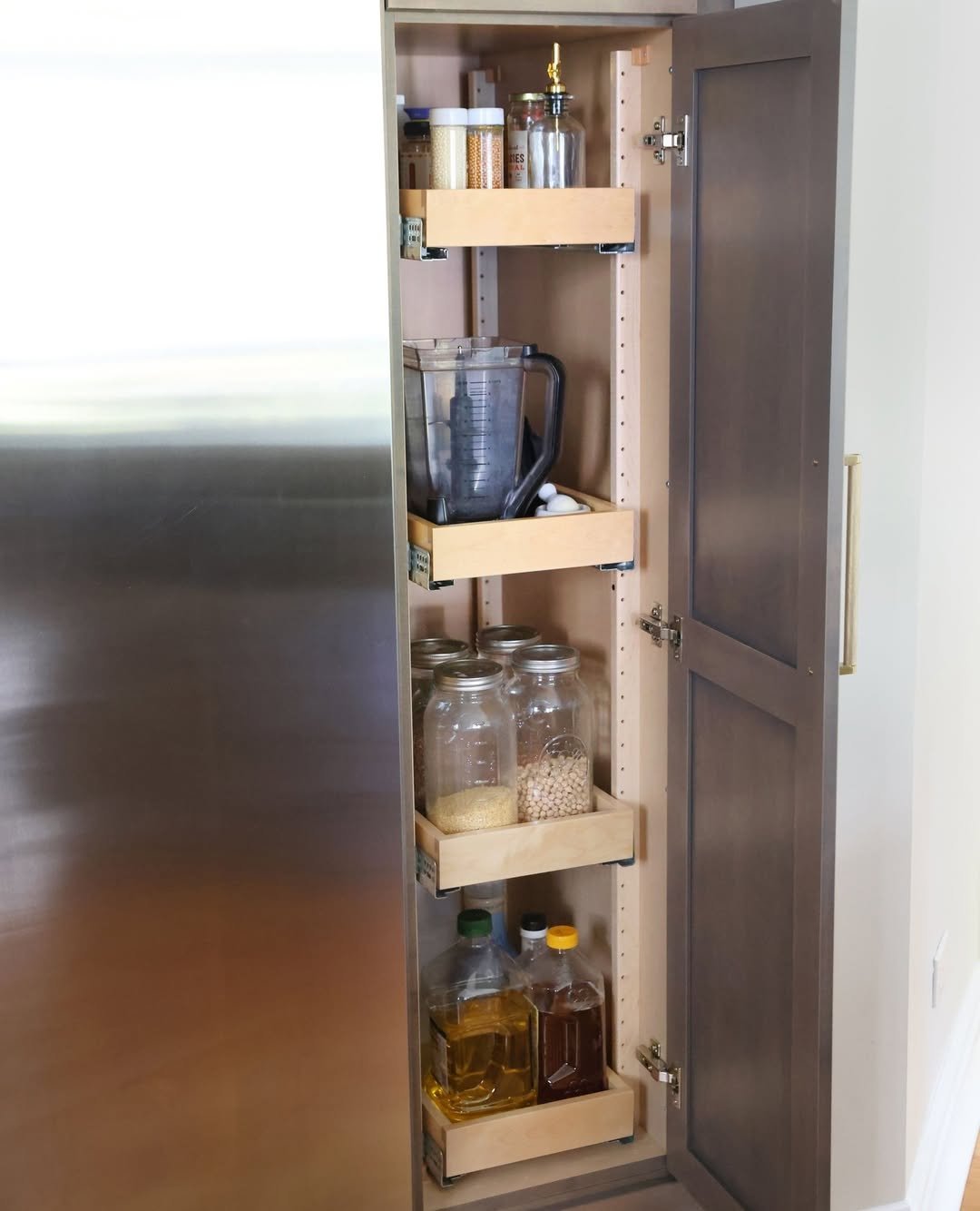 Tall Narrow Pull-Out Pantry Cabinet