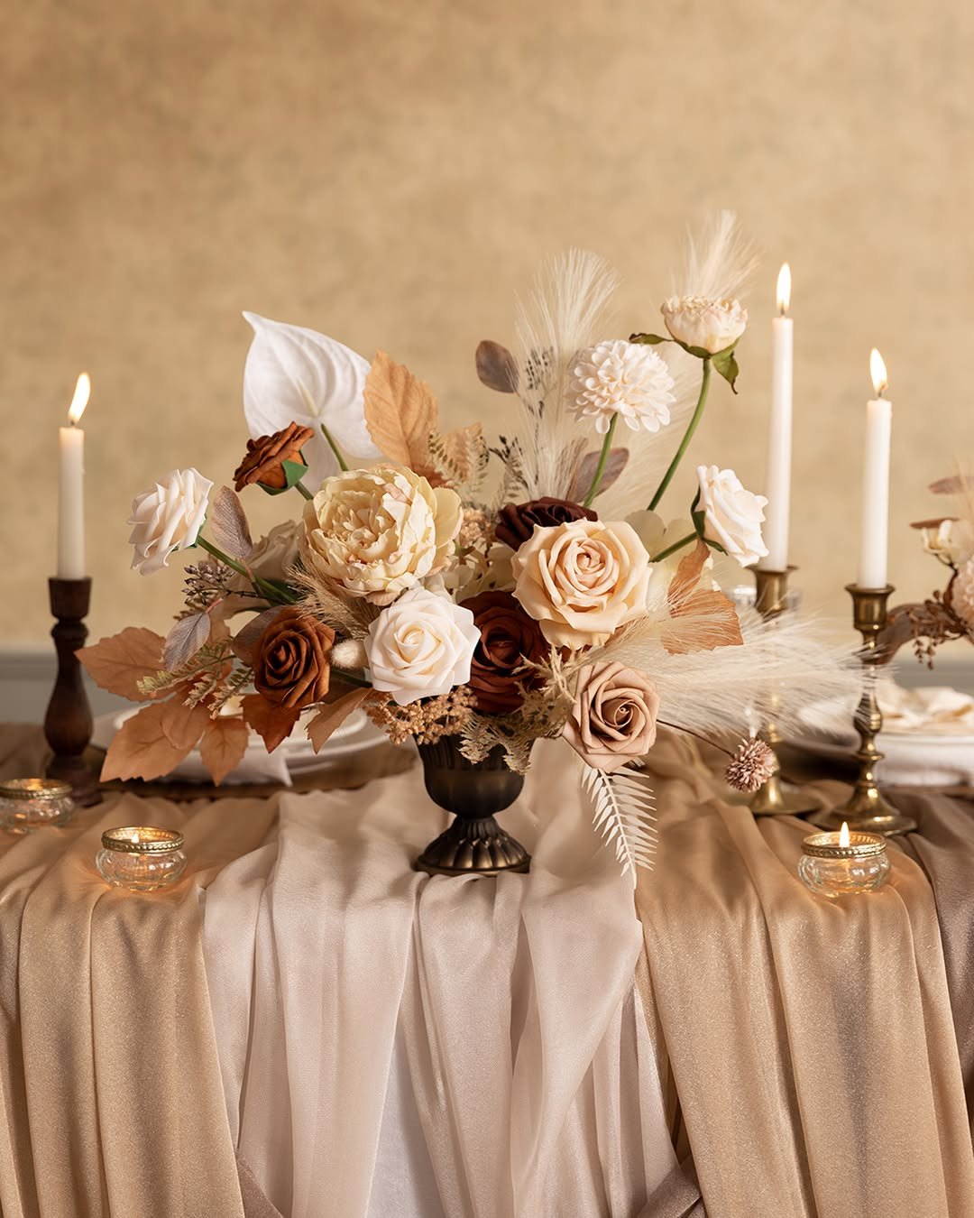 Terracotta and Cream Urn Centerpiece