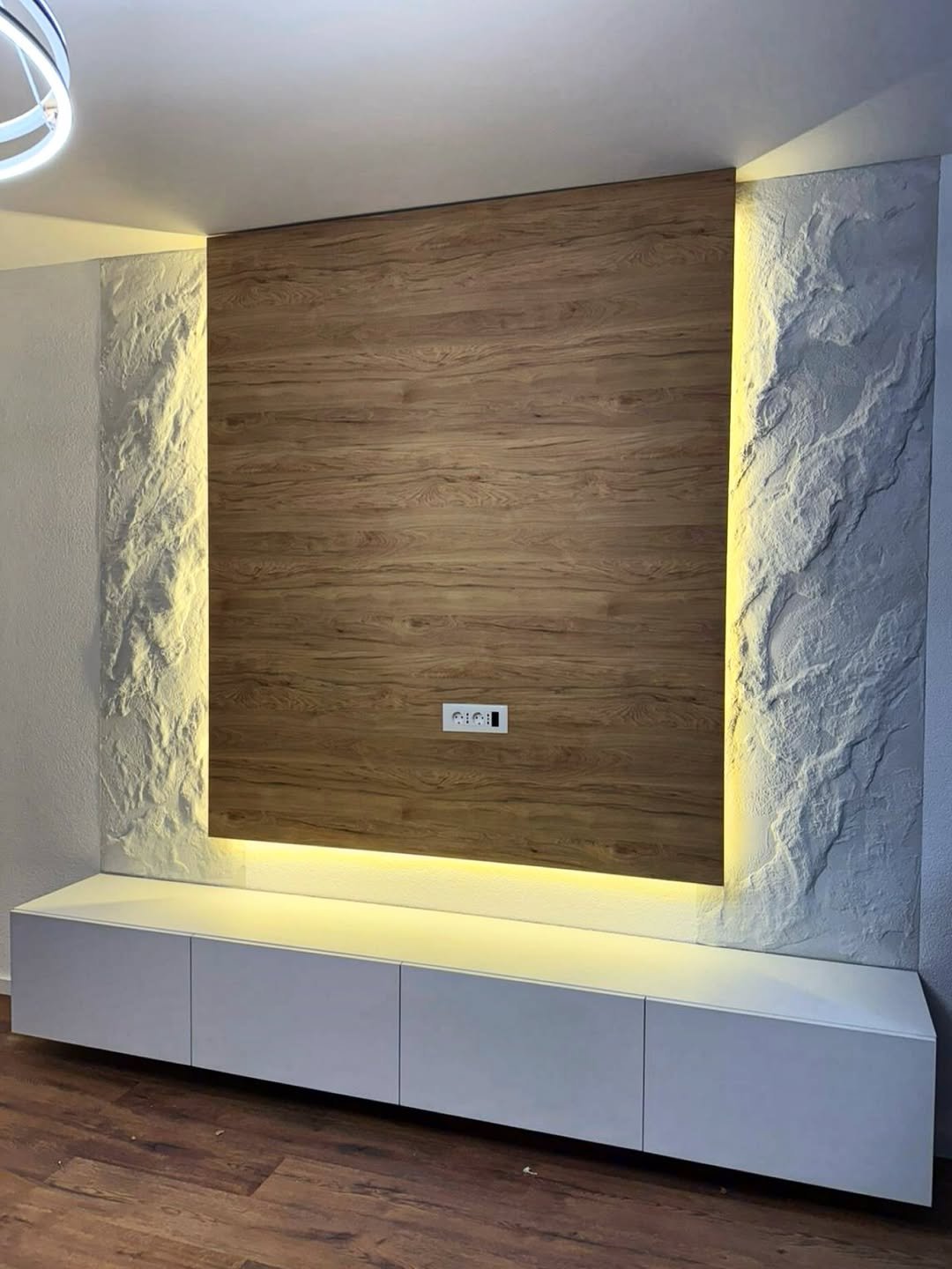 Textured Plaster Behind the TV