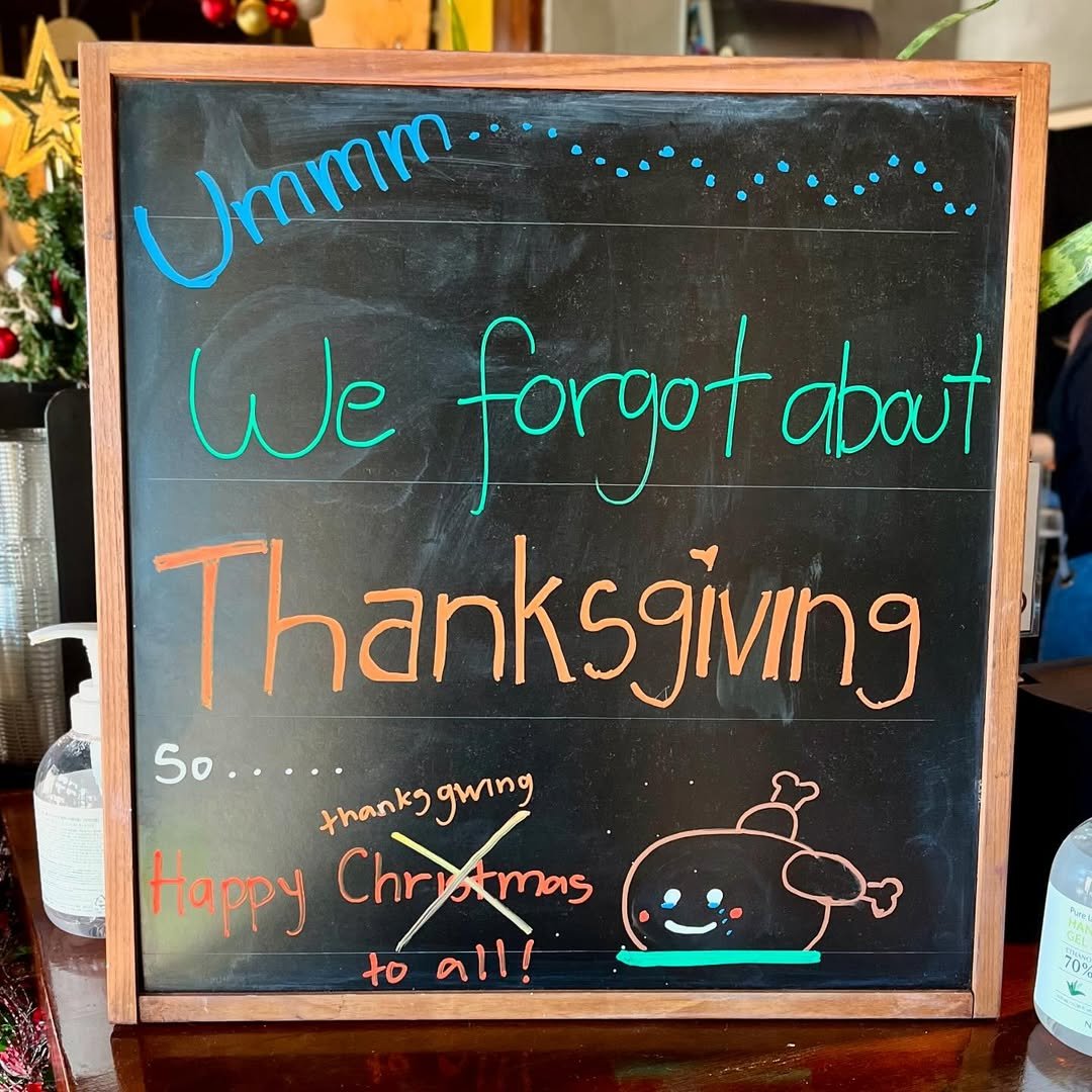 Thanksgiving Forgetful Cafe Sign