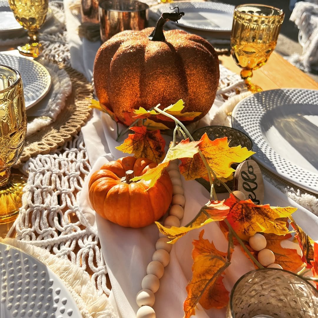 Thanksgiving Table in Golden Hour Light