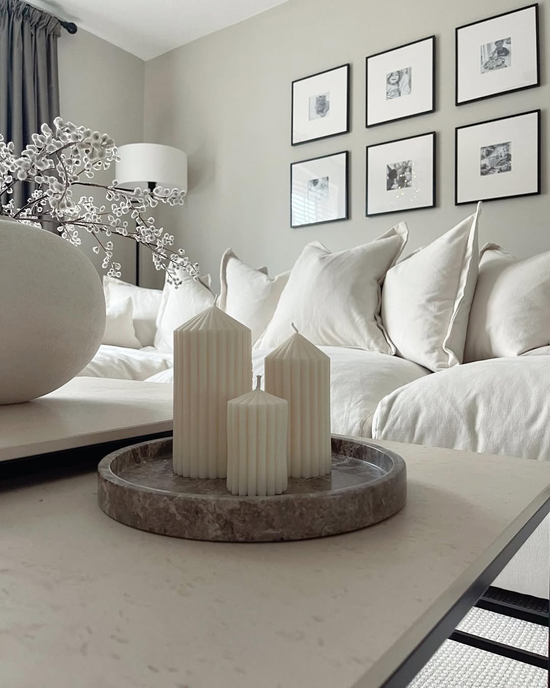 Three Fluted Pillar Candles