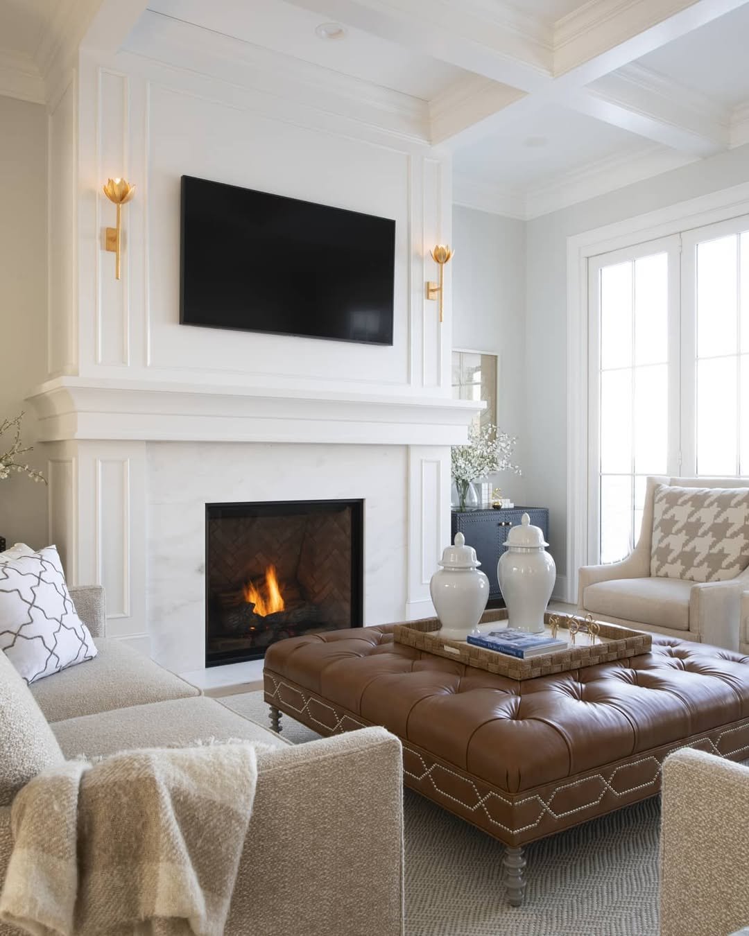 Traditional White Fireplace Wall