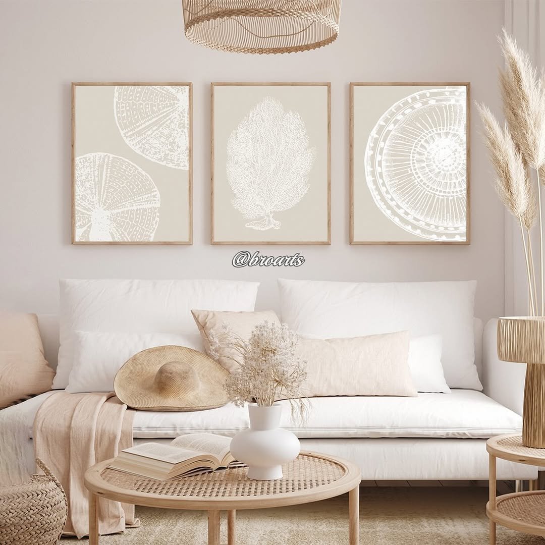 Triptych in Soft Coastal Tones