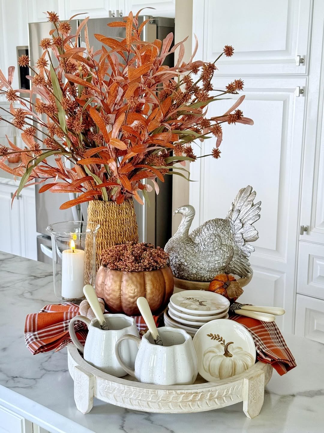 Turkey Pumpkin Tray Vignette