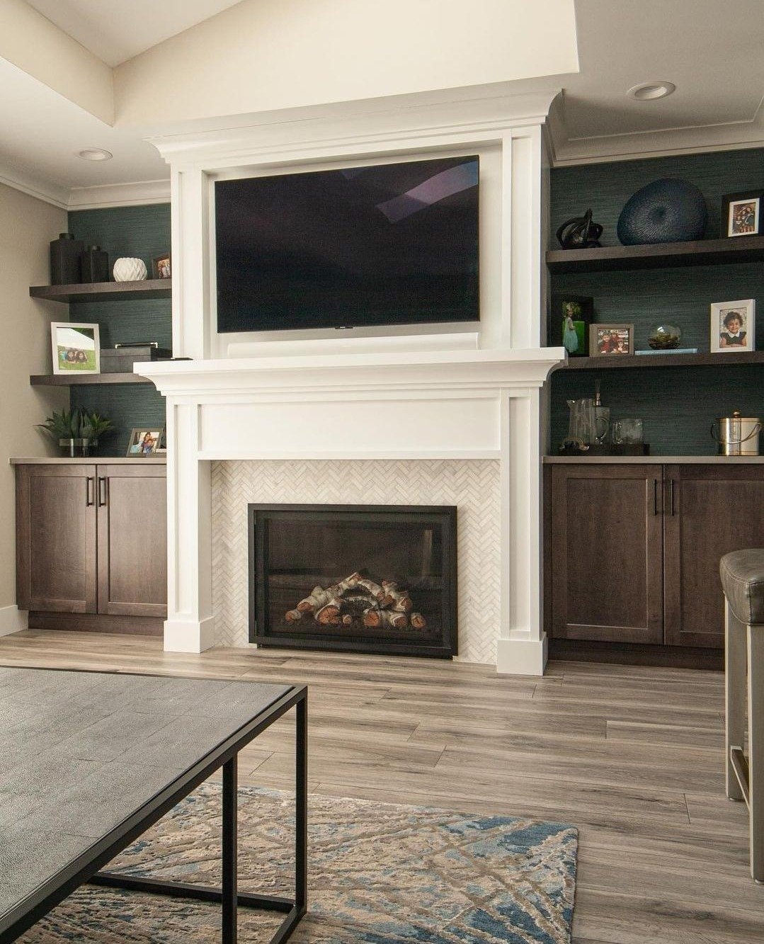 Two Charcoal Wood Cabinets