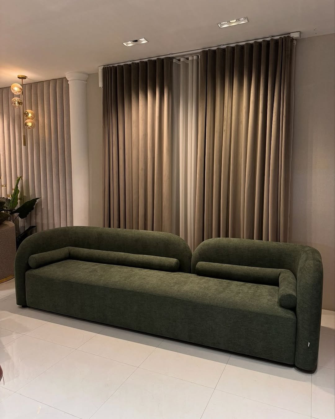 Two Layer Curtains Near the Dining Table