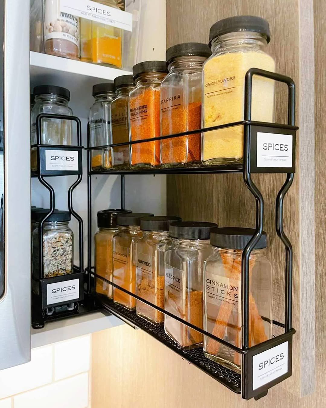 Two-Tier Black Spice Rack
