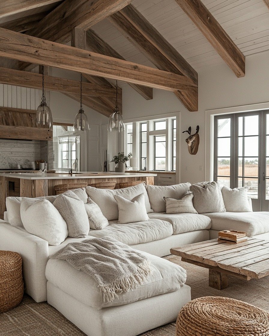Vaulted Beam Living Room
