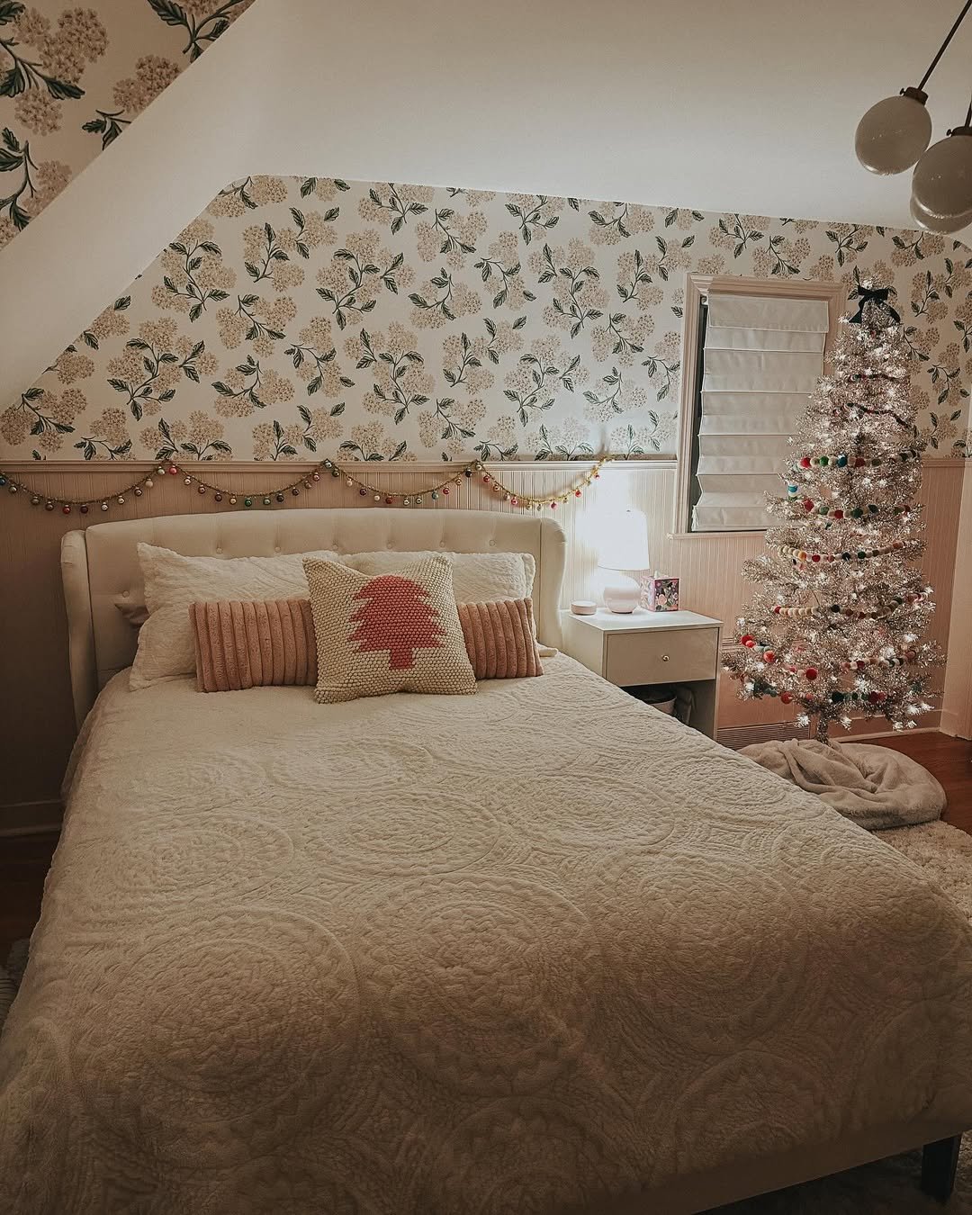 Vintage Floral Christmas Bedroom