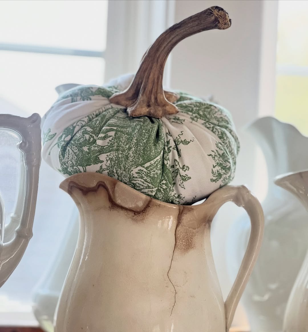 Vintage Neutral Fabric Pumpkin
