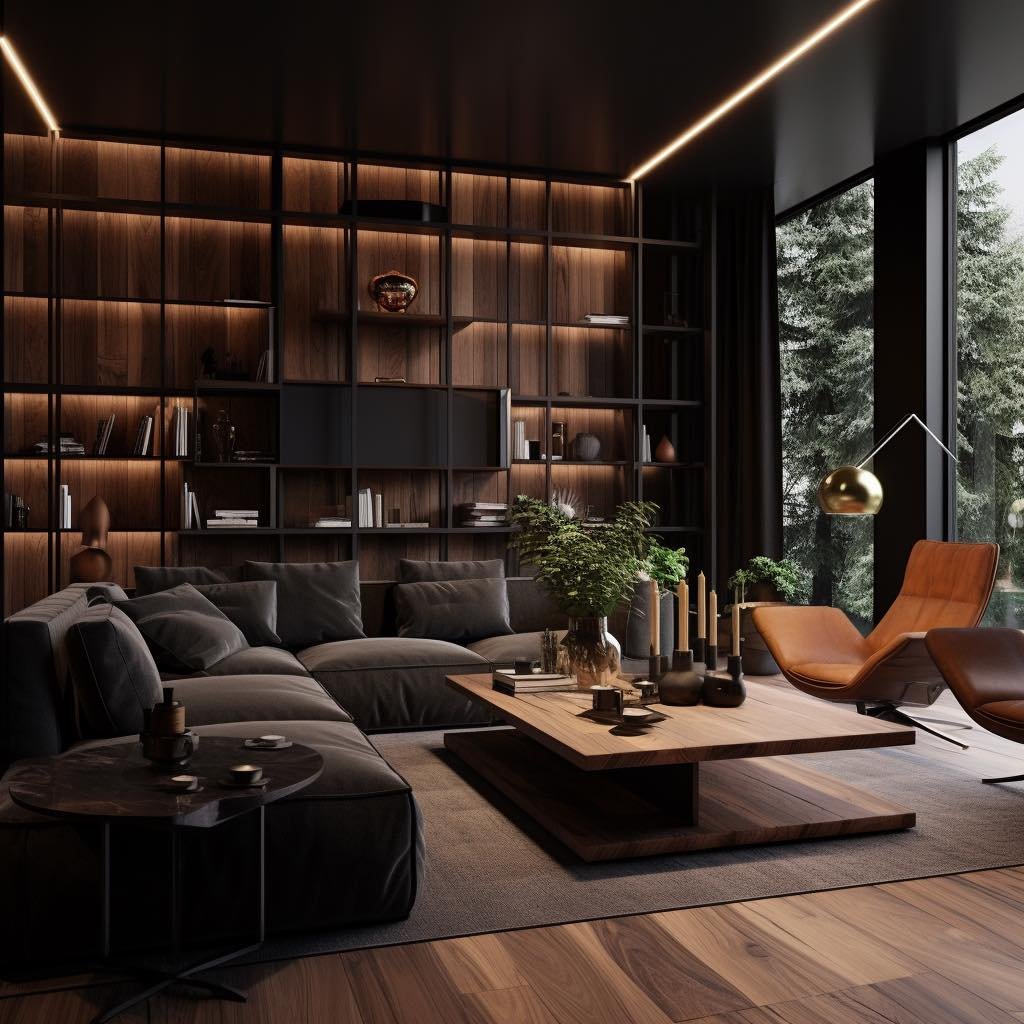Walnut-Walled Lounge