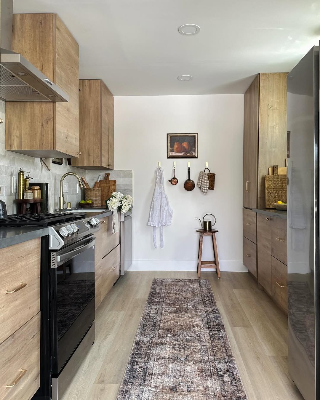 Warm Galley Kitchen