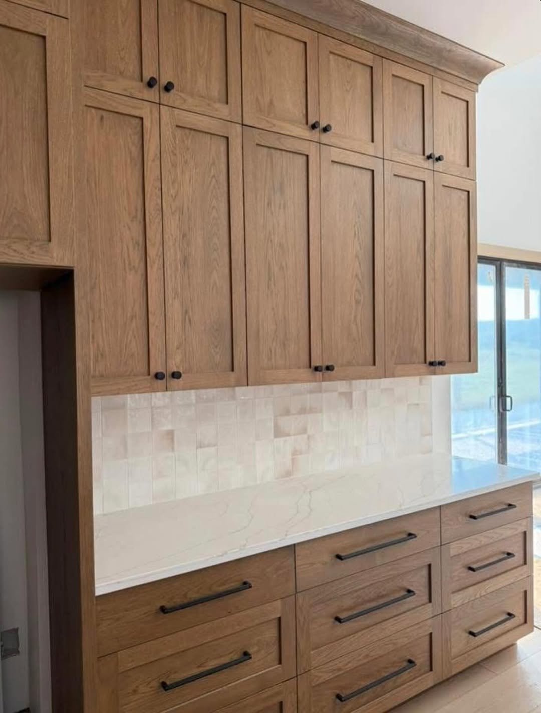 Warm Honey Oak Cabinetry