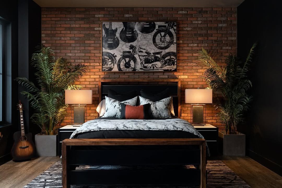 Warm Industrial Bedroom
