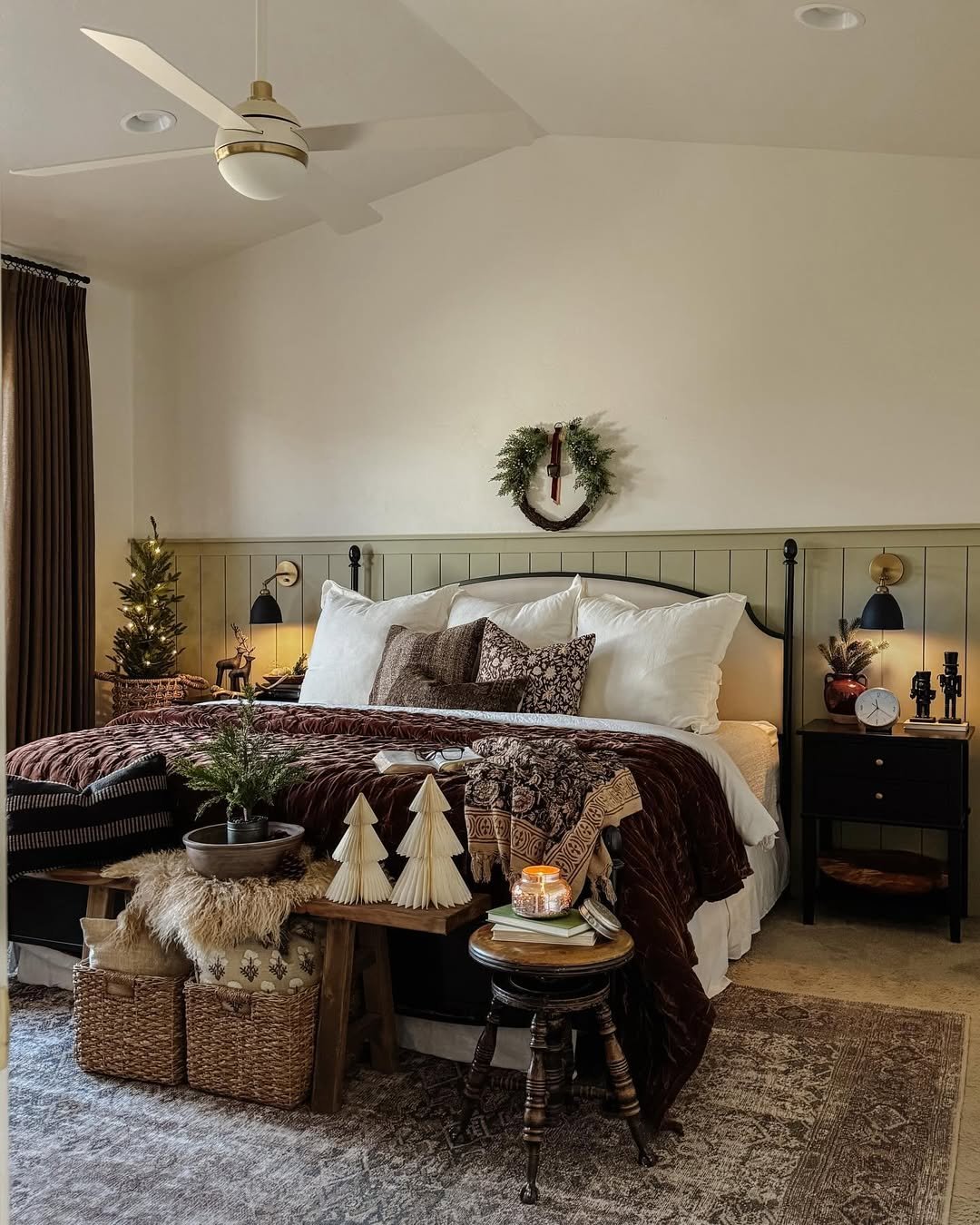Warm Moody Holiday Bedroom