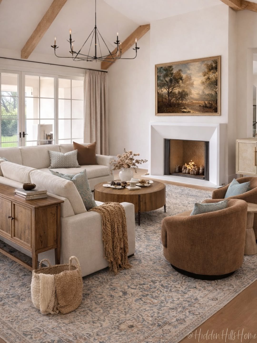 Warm Neutral Ceiling Beams