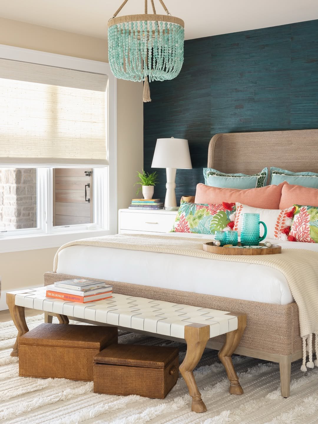 Warm Teal Grasscloth