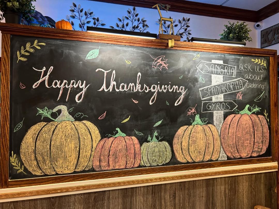 Welcome Board with Pumpkins