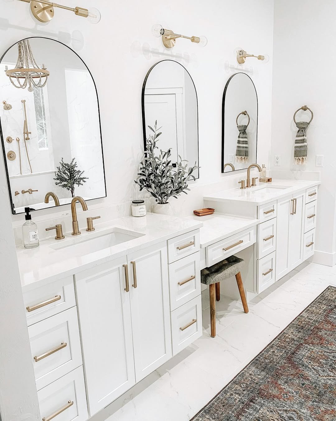White Arched Mirror Trio
