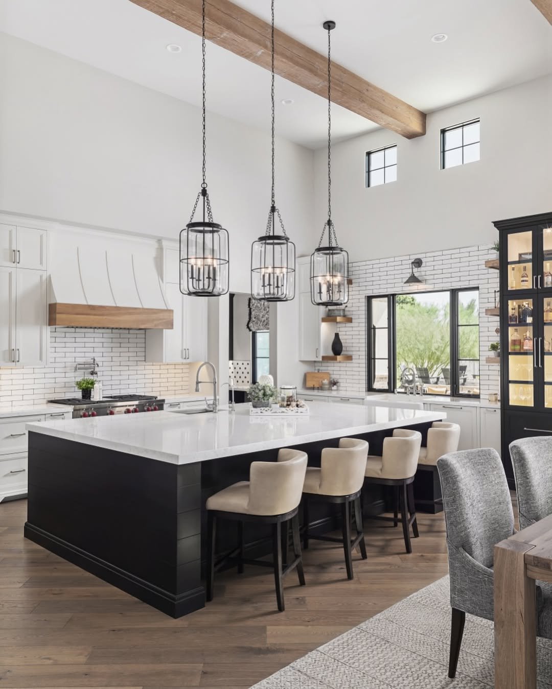 White Cabinets and Beamed Ceiling