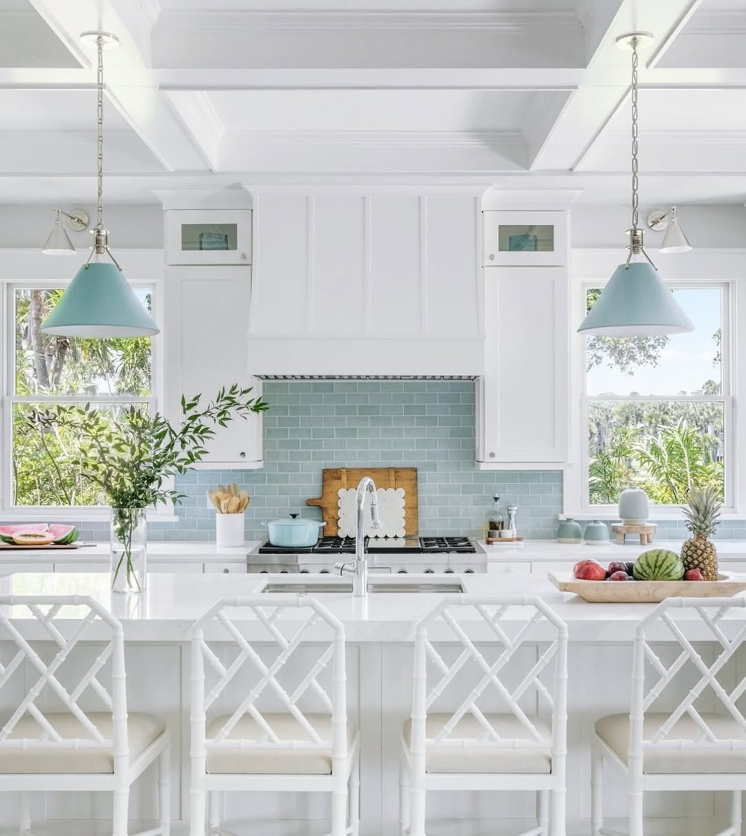 White Chinoiserie Kitchen