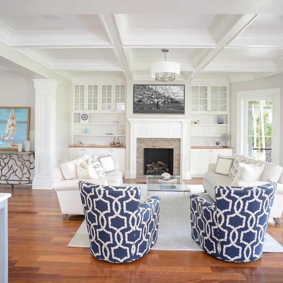 White Grid Coffered Ceiling