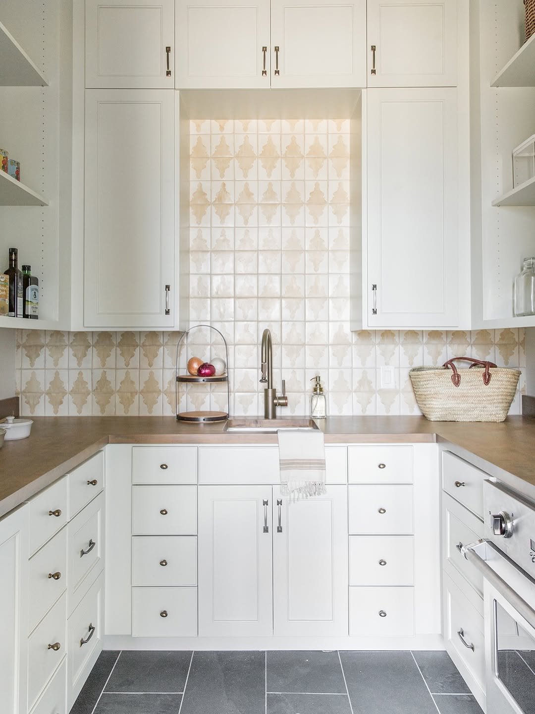 White Kitchens with Statement Backsplashes