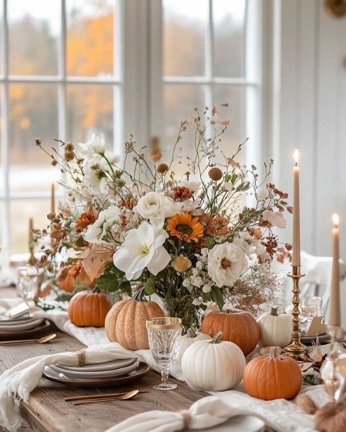 White Pumpkin Centerpiece