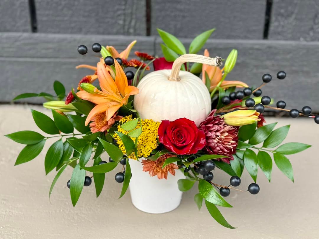 White Pumpkin Floral Arrangement