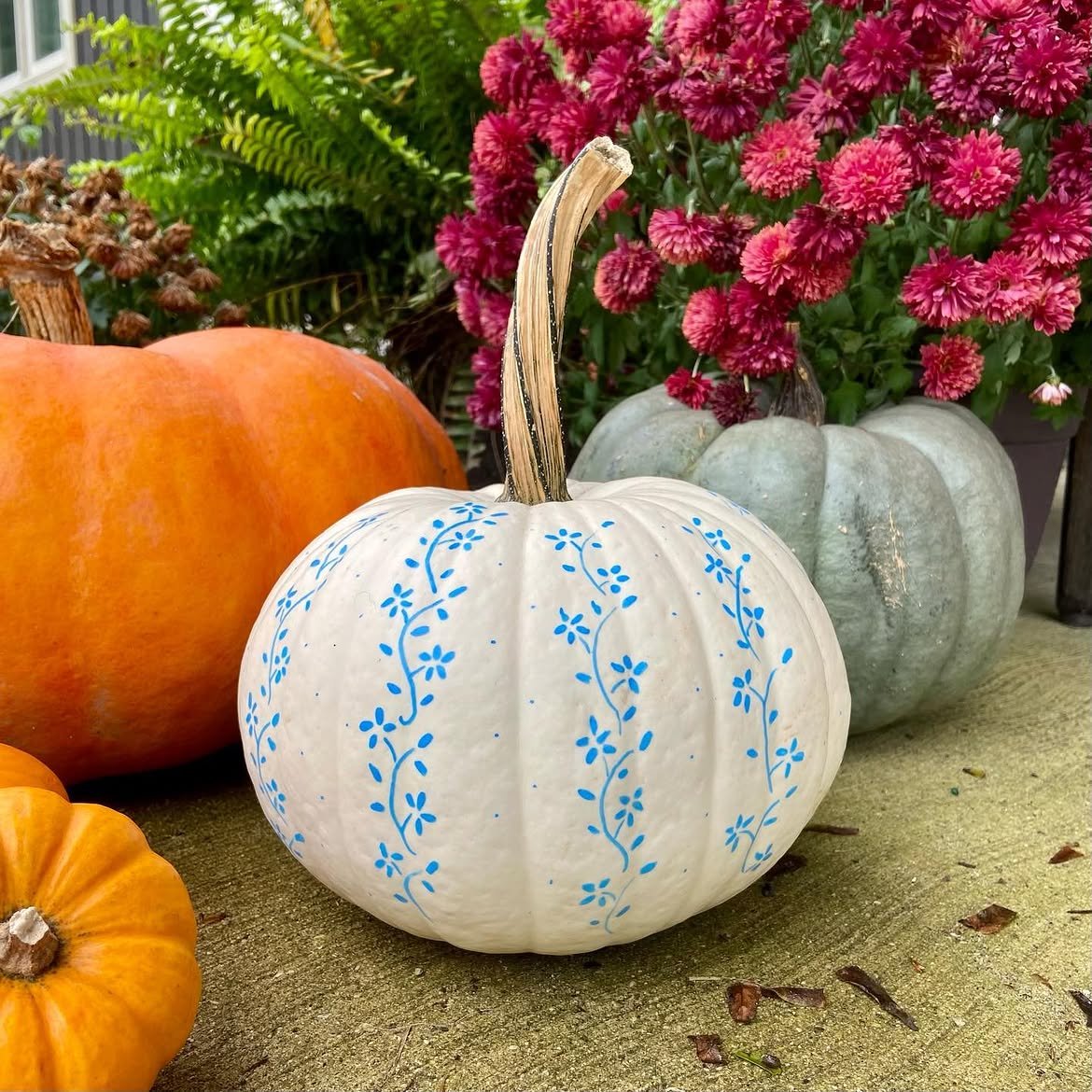 White Pumpkin Painting