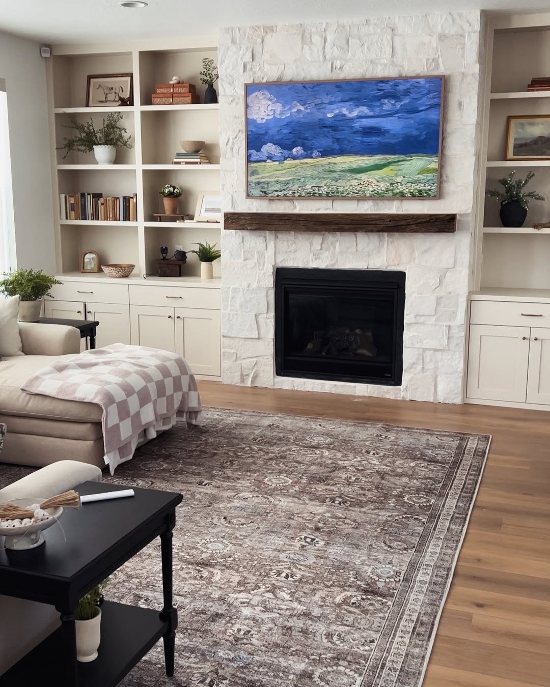 White Shaker Fireplace Built-Ins