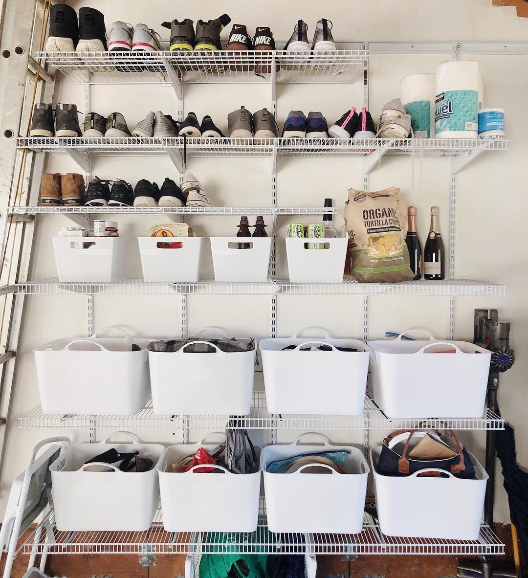 White Wire Basket Shelving