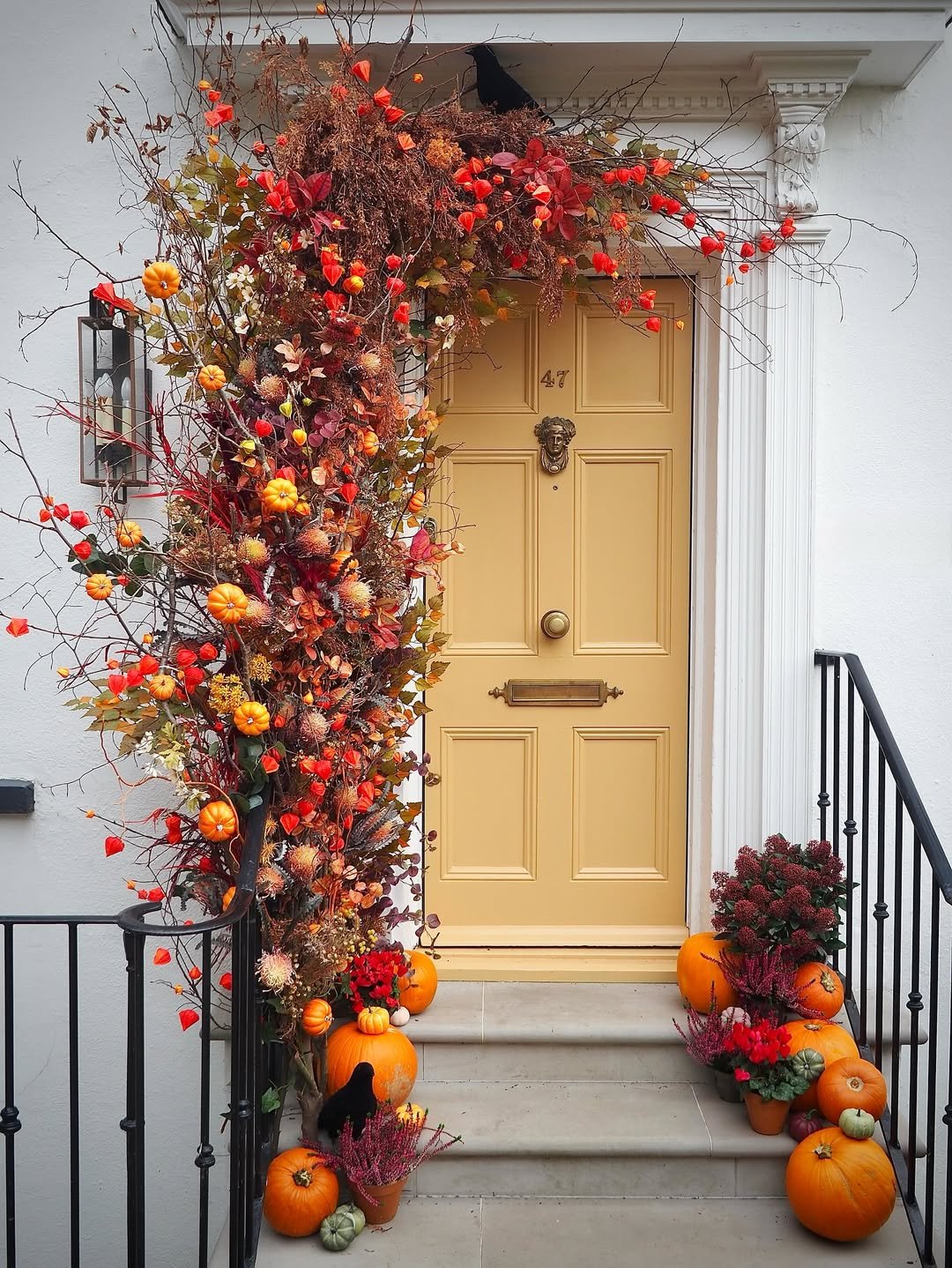 Yellow-Door Fall Display